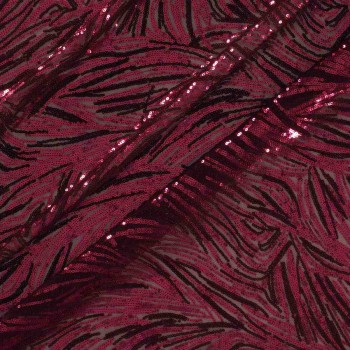 Bordeaux velvet like wavy sequins