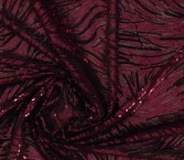 Bordeaux velvet like wavy sequins