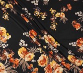 Ocher flowers printed 584 mikado