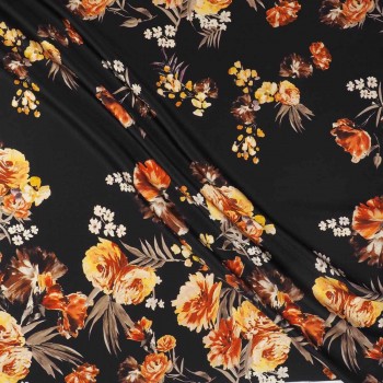 Ocher flowers printed 584 mikado