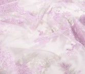 Lilac/silver rebrodé embroidered tulle