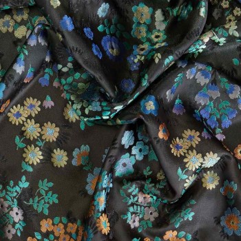 Turquoise flower jacquard