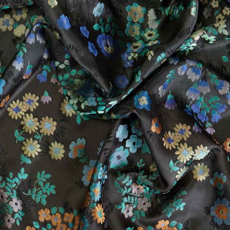 Turquoise flower jacquard