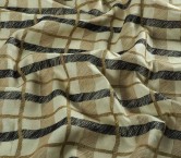 Lino bordado geometrico beige