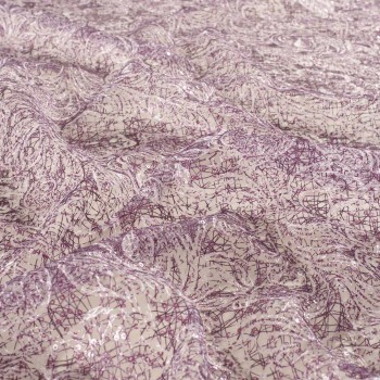 Violet printed sequins embroidery