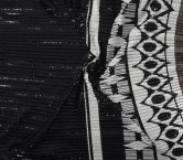 Black/white pleated sequins with border