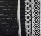 Black/white pleated sequins with border