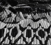 Black/white pleated sequins with border