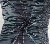 Jacquard organza flecos cenefa 23cm azul