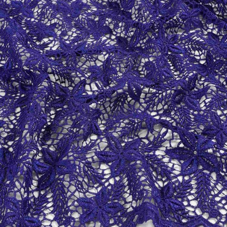 Purple embroidered lame scaloped edges